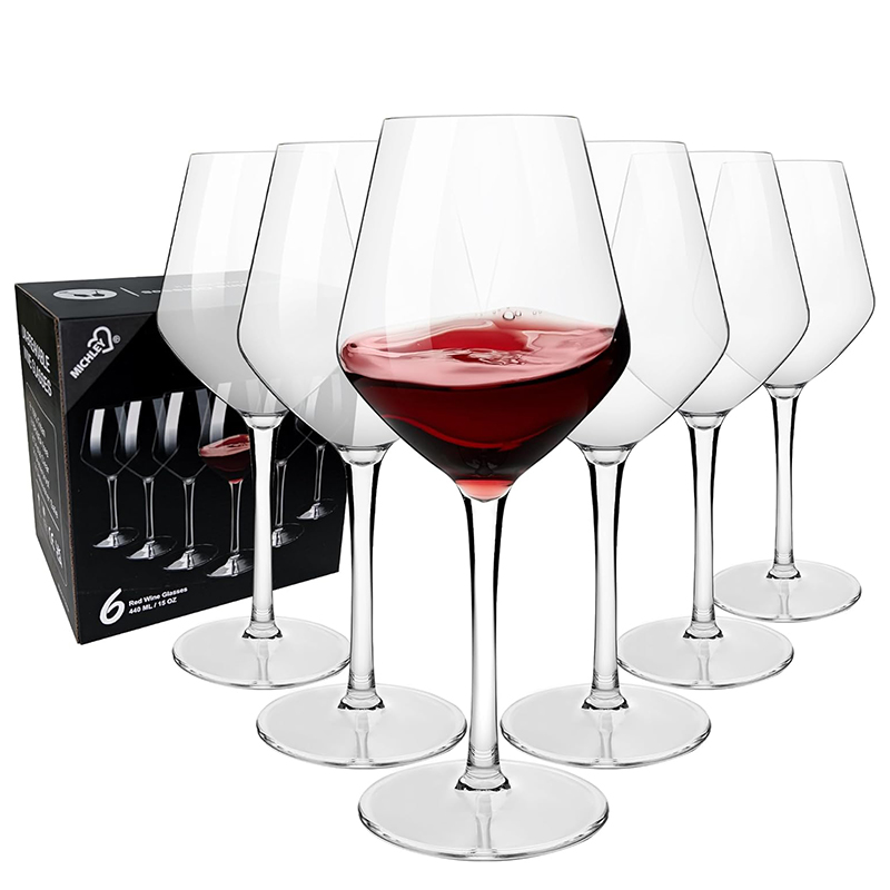Kitchen Appliances Luxury - MICHLEY 15oz unzerbrechliches Tritan-Kunststoff-Weinglas-Picknick-Set, wiederverwendbar, Luxus-Glaswaren