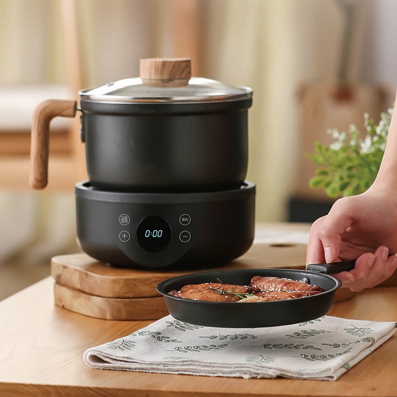 Kitchen Appliances B&Q - 110V/220V Multifunktions-Elektrokochtopf Antihaft-Bratpfanne Nudeltopf für Studentenwohnheime