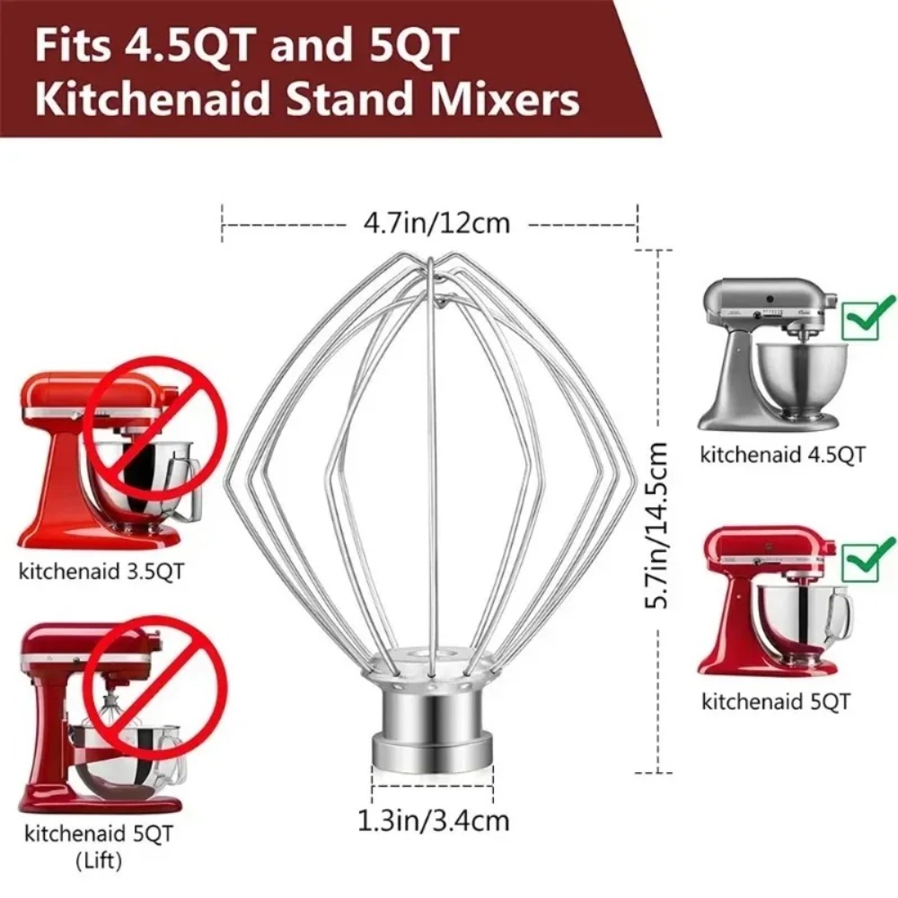 6-Draht-Stahl-Schneebesen für  – Kitchen Appliances Kitchenaid Bewertung und Preis